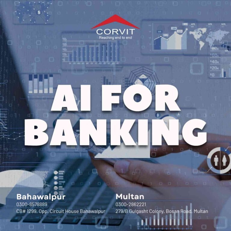 A banking professional in Bahawalpur analyzing complex financial data on a screen with AI-powered software.