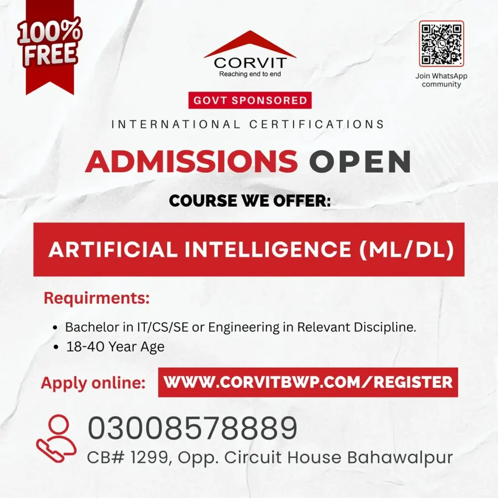 Artificial Intelligence Course Corvit System Bahawalpur