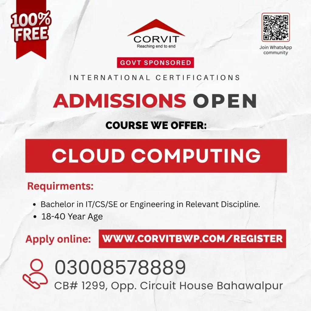 Cloud Computing Course Corvit System Bahawalpur